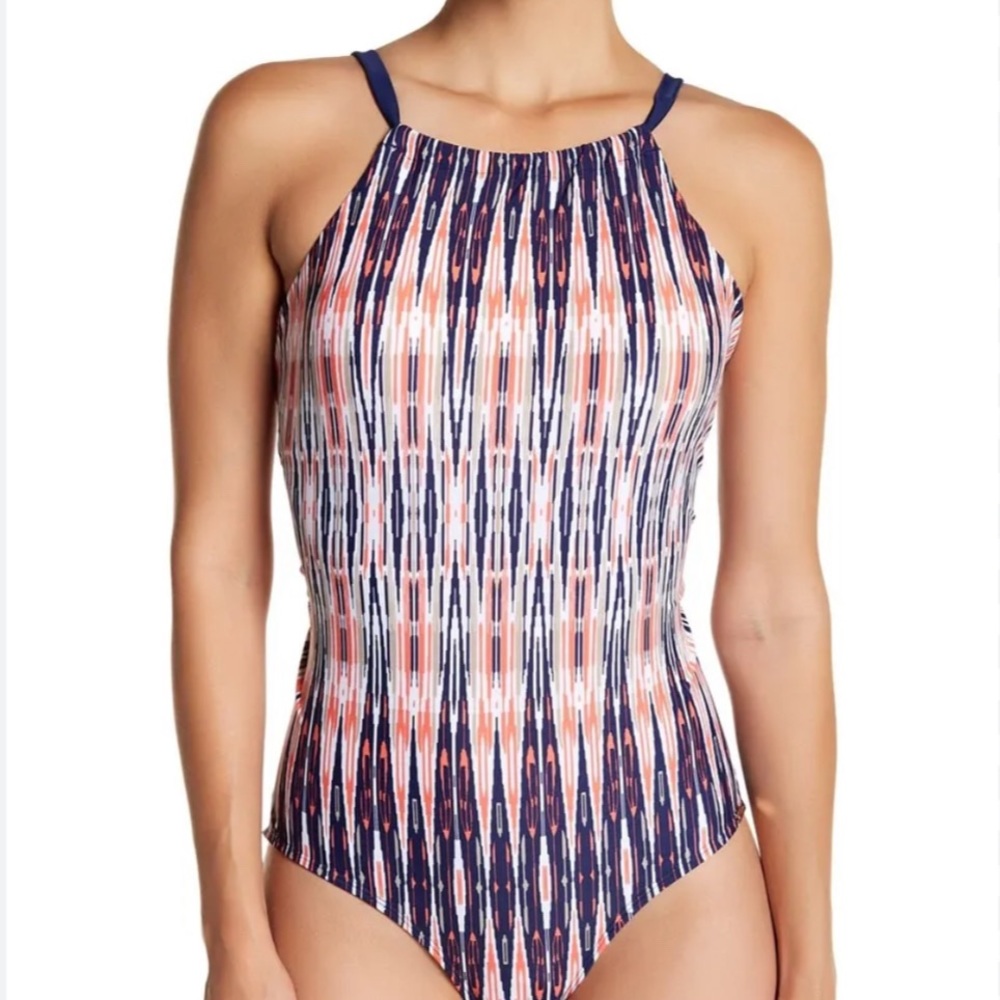 Jones New York Graphic Ikat One Piece Swimsuit